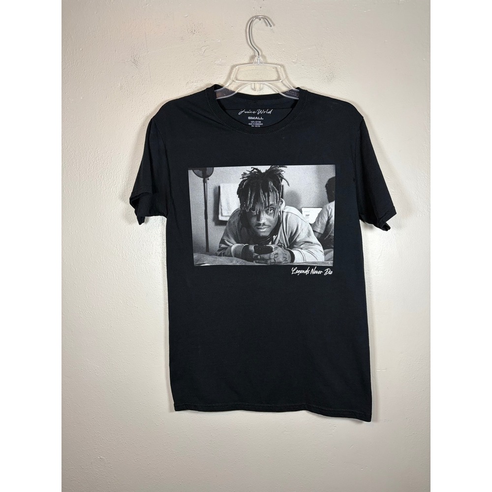 Juice Wrld Legends Never Die T-Shirt Mens Small Black Graphic Tee 999 Club Rap